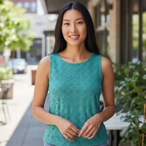 Banana Republic 2013 Embroidered Cotton Sleeveless Top in Mint Sz M